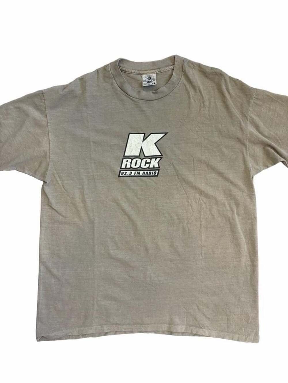 Vintage Anvil K-Rock 92.3 FM Radio Pigment Dyed T-Shirt XL Made in USA